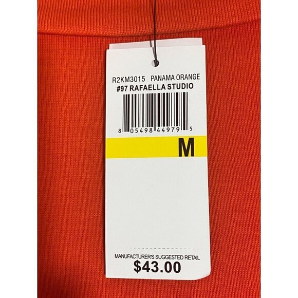Rafaella Boatneck Knit Top Panama Orange Women’s Size Medium NWT - Picture 4 of 9